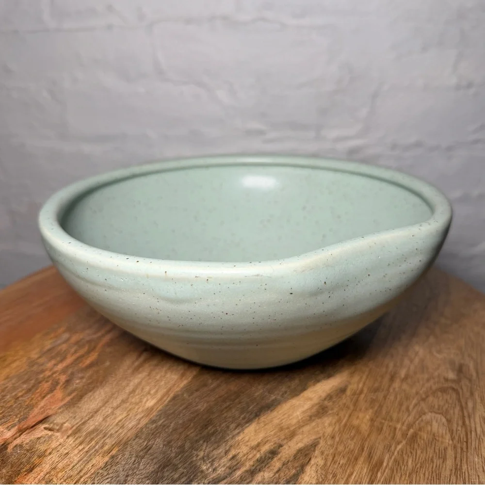 West Elm Speckled Mint Green Ceramic Decorative Bowl